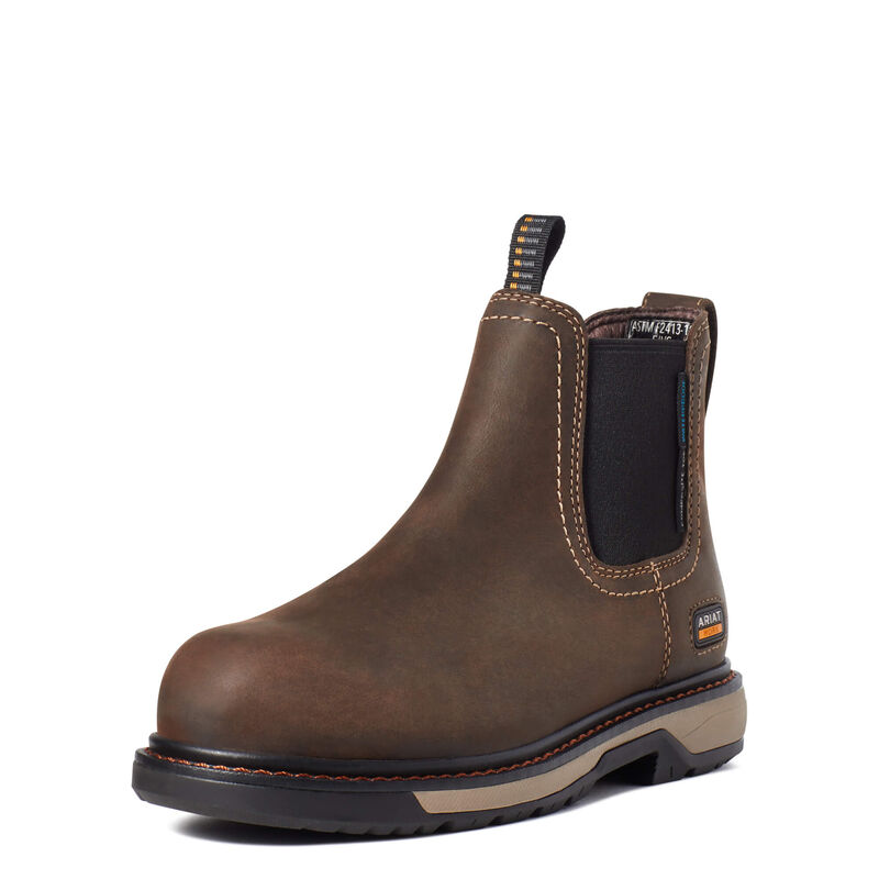 Ariat Riveter Chelsea Csa Waterproof Composite Toe - Naisten TummanRuskea Työsaappaat ( DRXLWE-730 )